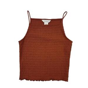Club Monaco Mock Smock Knit  Top Terracotta Orange Size XS